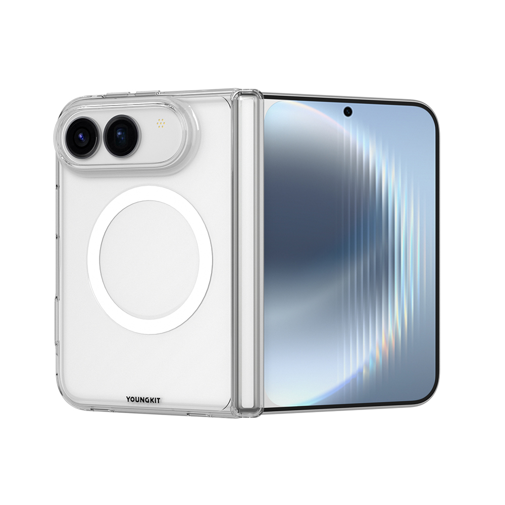 [RNZ-TA139571] Apple iPhone Duo Kılıf M-safe Şarj Özellikli Youngkit Clear Serisi Kapak