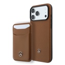 Apple iPhone 18 Pro Max Uyumlu Kılıf Mercedes Benz Orjinal Lisanslı M-safe Şarj Özellikli PU Deri 3D Metal Logolu Kartlıklı Kapak