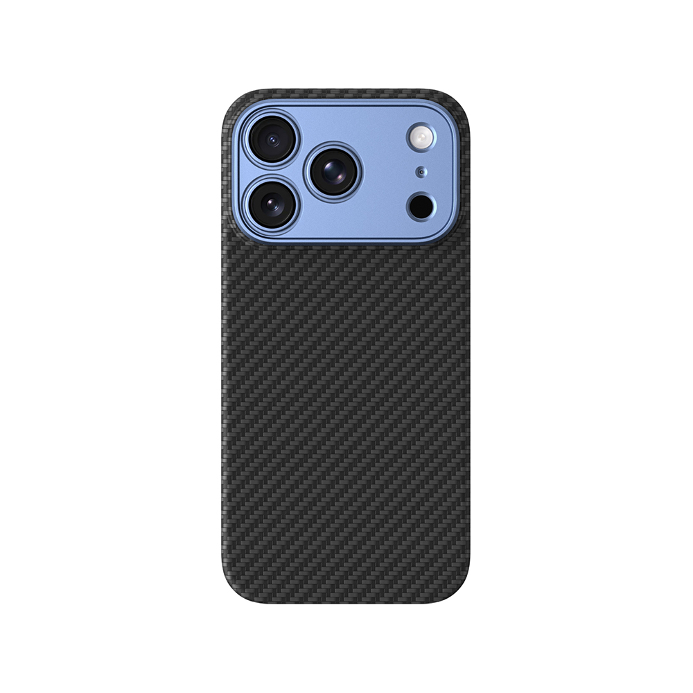 Apple iPhone 18 Pro Uyumlu Kılıf M-safe Şarj Özellikli 1500D Aramid Fiber Lens Korumalı Amazingthing Titan Max Serisi Karbon Kapak