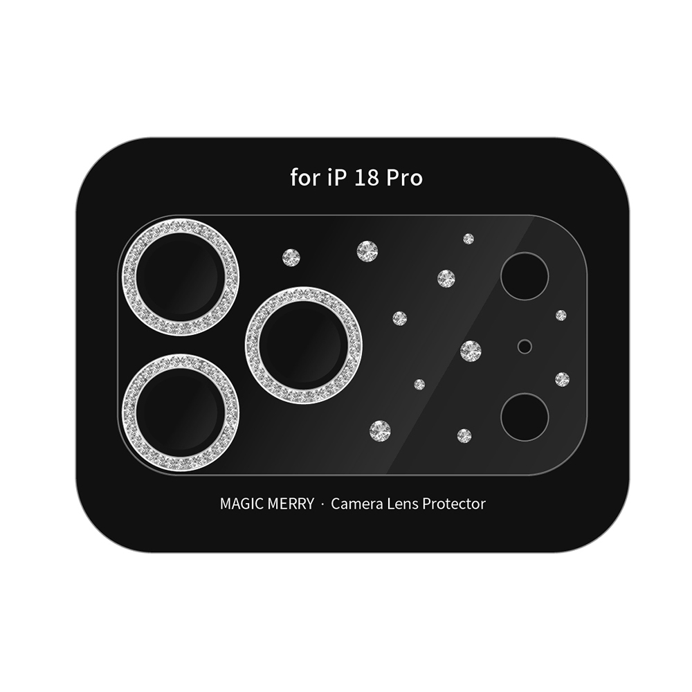 Apple iPhone 18 Pro Uyumlu Wiwu Magic Merry Shimmer Serisi Taşlı Kamera Lens Koruyucu