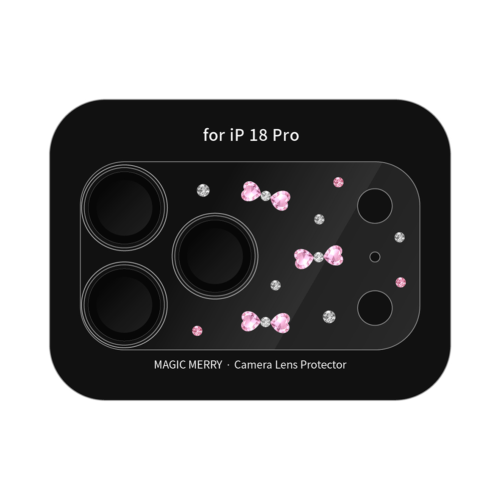 Apple iPhone 18 Pro Uyumlu Wiwu Magic Merry Shimmer Serisi Taşlı Kamera Lens Koruyucu