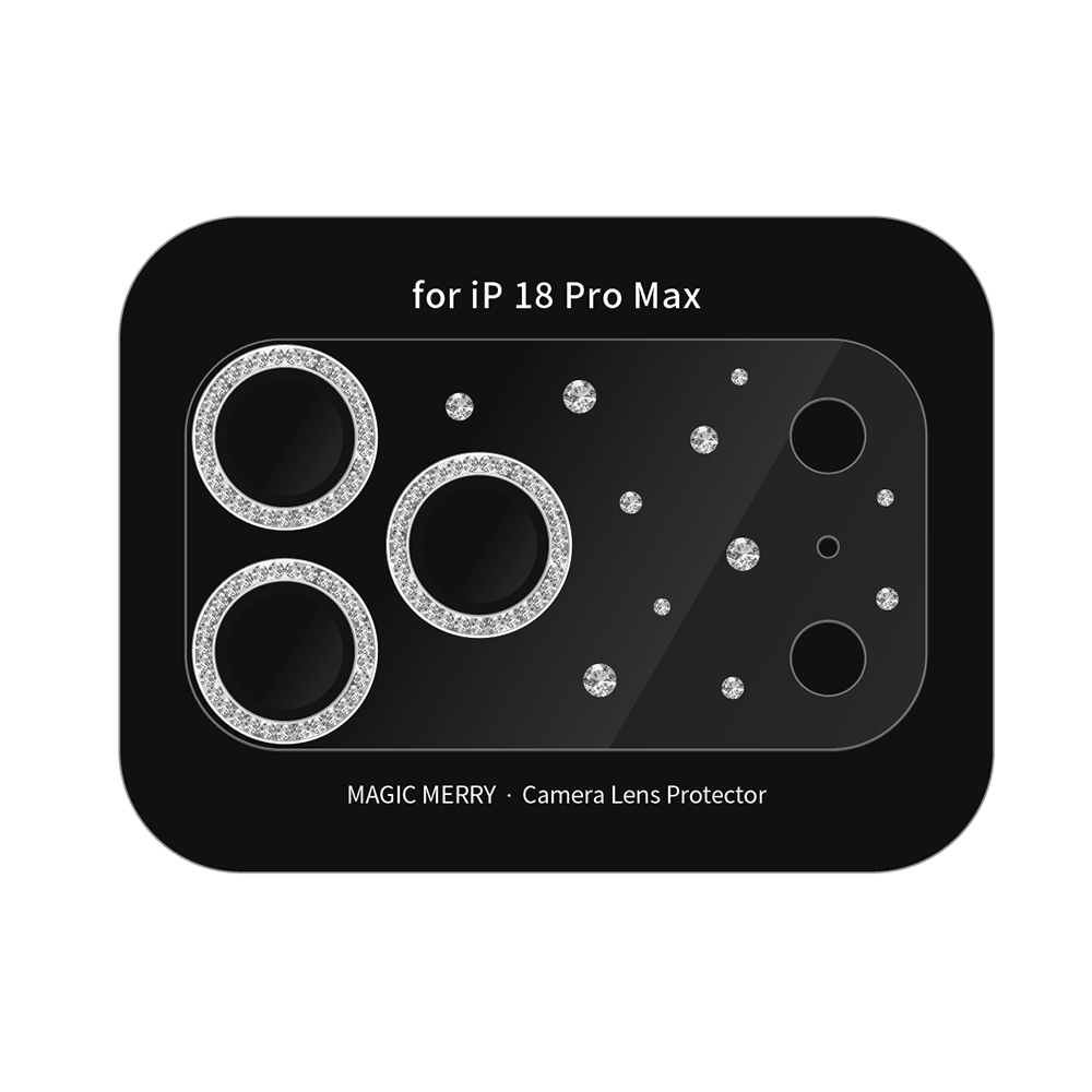 Apple iPhone 18 Pro Max Uyumlu Wiwu Magic Merry Shimmer Serisi Taşlı Kamera Lens Koruyucu