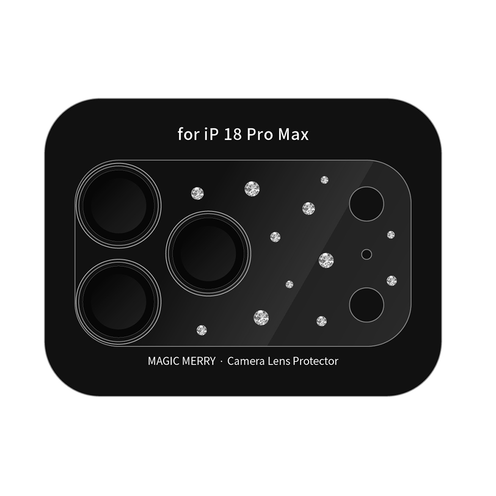 Apple iPhone 18 Pro Max Uyumlu Wiwu Magic Merry Shimmer Serisi Taşlı Kamera Lens Koruyucu
