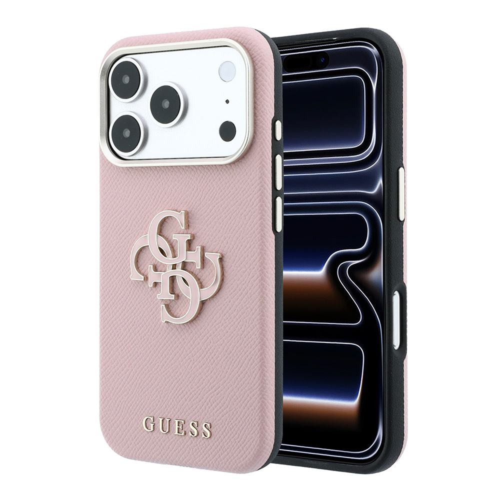 Apple iPhone 18 Pro Max Kılıf Guess Orjinal Lisanslı PU Yazı ve 4G Büyük Metal Logolu Kapak