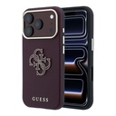 Apple iPhone 18 Pro Max Kılıf Guess Orjinal Lisanslı PU Yazı ve 4G Büyük Metal Logolu Kapak