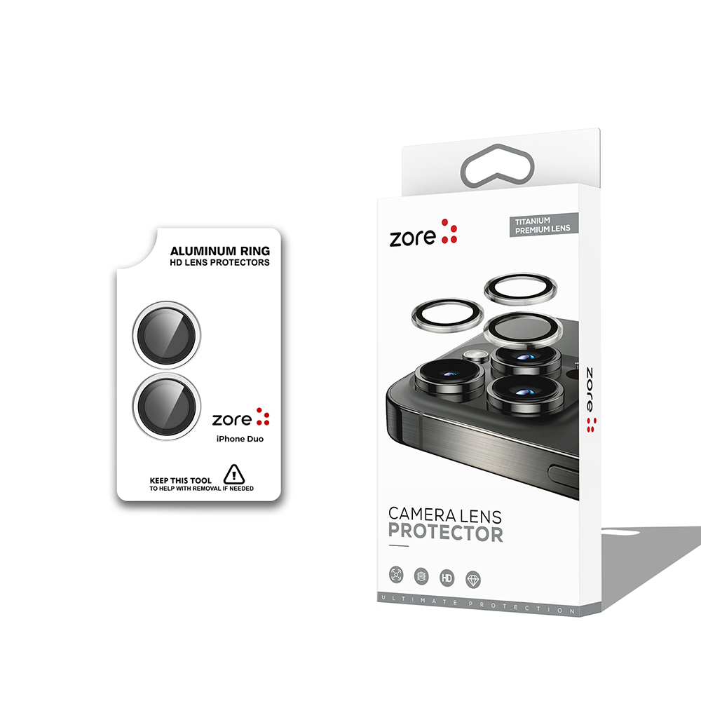 [RNZ-TA139833] Apple iPhone Duo Zore CL-12 Premium Safir Parmak İzi Bırakmayan Anti-Reflective Kamera Lens Koruyucu (Gümüş)