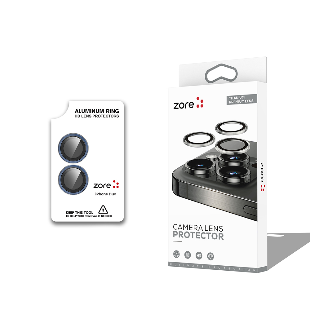 Apple iPhone Duo Uyumlu Zore CL-12 Premium Safir Parmak İzi Bırakmayan Anti-Reflective Kamera Lens Koruyucu