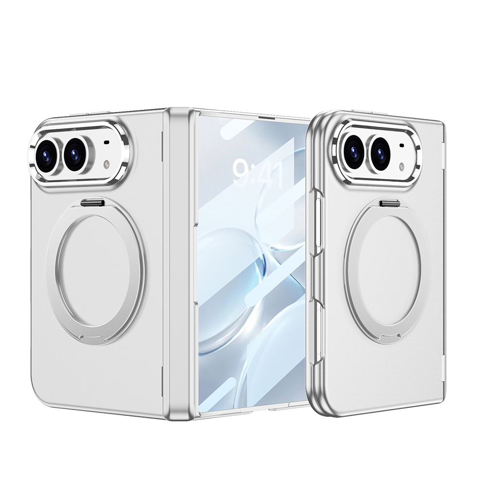 Apple iPhone Duo Uyumlu Kılıf M-safe Şarj Özellikli Zore Kıpta KPT-07 Ring Standlı Sert PC Kapak