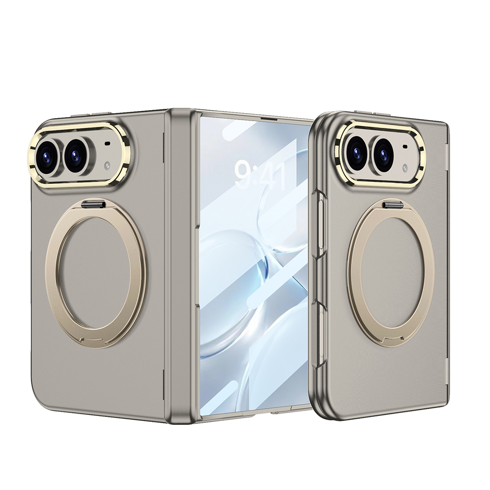 Apple iPhone Duo Uyumlu Kılıf M-safe Şarj Özellikli Zore Kıpta KPT-07 Ring Standlı Sert PC Kapak