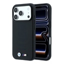 Apple iPhone 18 Pro Max Uyumlu Kılıf BMW Orjinal Lisanslı M-safe Şarj Özellikli PU Delikli Metal M Logolu Kapak