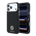 Apple iPhone 18 Pro Max Kılıf Guess Orjinal Lisanslı M-safe Şarj Özellikli PU Taşlı Metal 4G ve Yazı Logolu Kapak