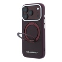Apple iPhone 18 Pro Kılıf Karl Lagerfeld Orjinal Lisanslı M-Safe Şarj Özellikli Metal Logolu PU Saffiano 360 Derece Dönebilen Standlı Kapak