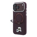 Apple iPhone 18 Pro Max Kılıf Karl Lagerfeld Orjinal Lisanslı M-Safe Şarj Özellikli K&C Metal Logolu PU 360 Derece Dönebilen Standlı Kapak