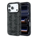 Apple iPhone 18 Pro Max Uyumlu Kılıf Lacoste Orjinal Lisanslı M-safe Şarj Özellikli Metal Logolu Deri Karışık Monogram Desenli Kapak
