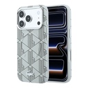 Apple iPhone 18 Pro Max Kılıf Lacoste Orjinal Lisanslı M-safe Şarj Özellikli Metal Logolu Deri Karışık Monogram Desenli Kapak