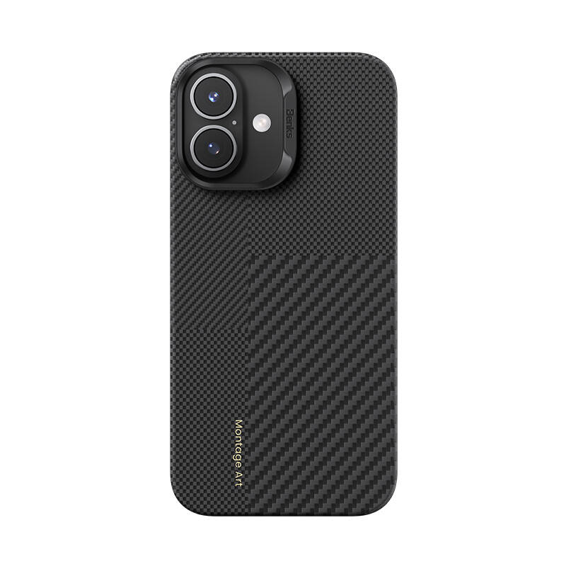 Apple iPhone 16 Plus Uyumlu Kılıf M-safe Şarj Özellikli Karbon Fiber Benks Montage ArmorAir Kevlar Kapak