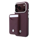 Apple iPhone 18 Pro Uyumlu Kılıf BMW Orjinal Lisanslı M-safe Şarj Özellikli Metal Logolu Kabartmalı Kapitone Deri Kartlıklı Kapak