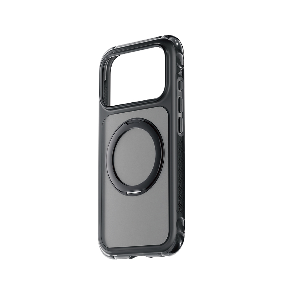 [RNZ-TA138934] Apple iPhone 18 Pro Kılıf Lenyes Air Bumper Serisi M-safe Şarj Özellikli Airbag Tasarımlı Standlı Kapak (Siyah)
