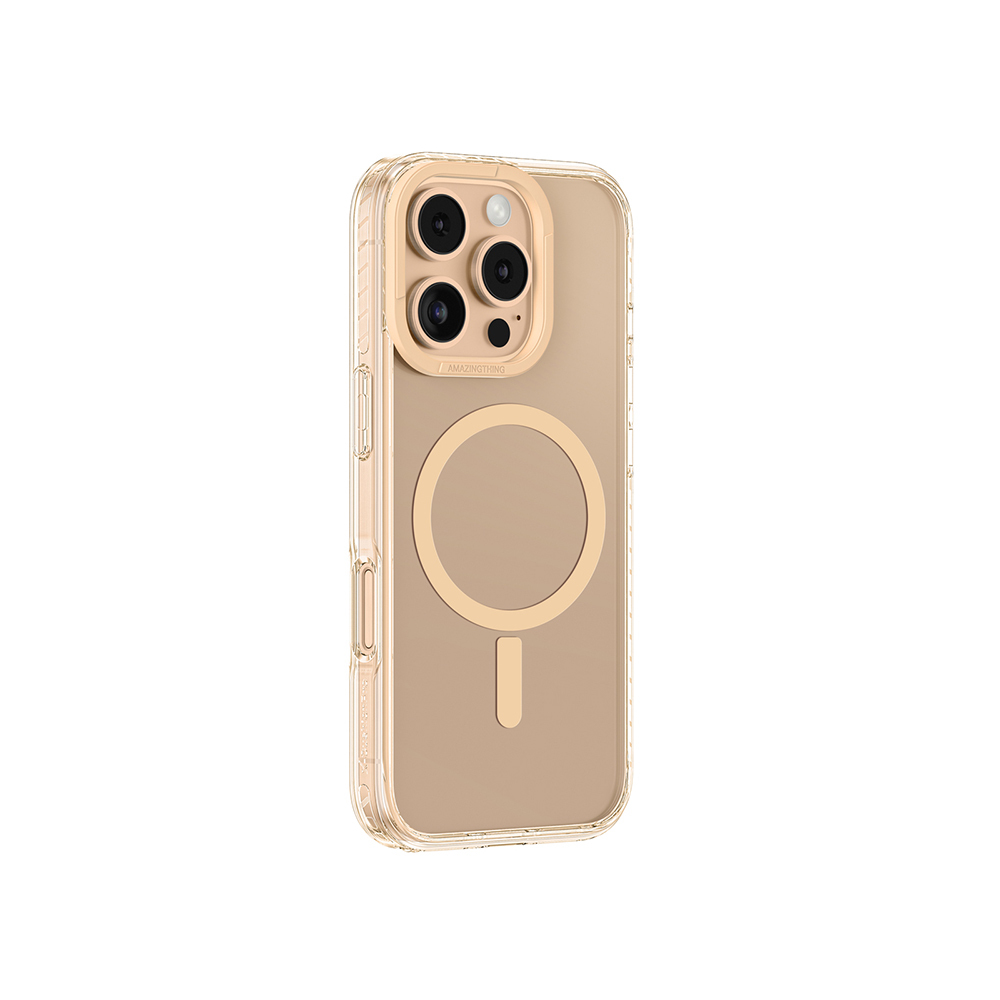 [RNZ-TA138955] Apple iPhone 16 Pro Uyumlu Kılıf M-Safe Şarj Özellikli Airbag Tasarımlı Amazingthing Titan Pro Serisi Kapak (Rose Gold)