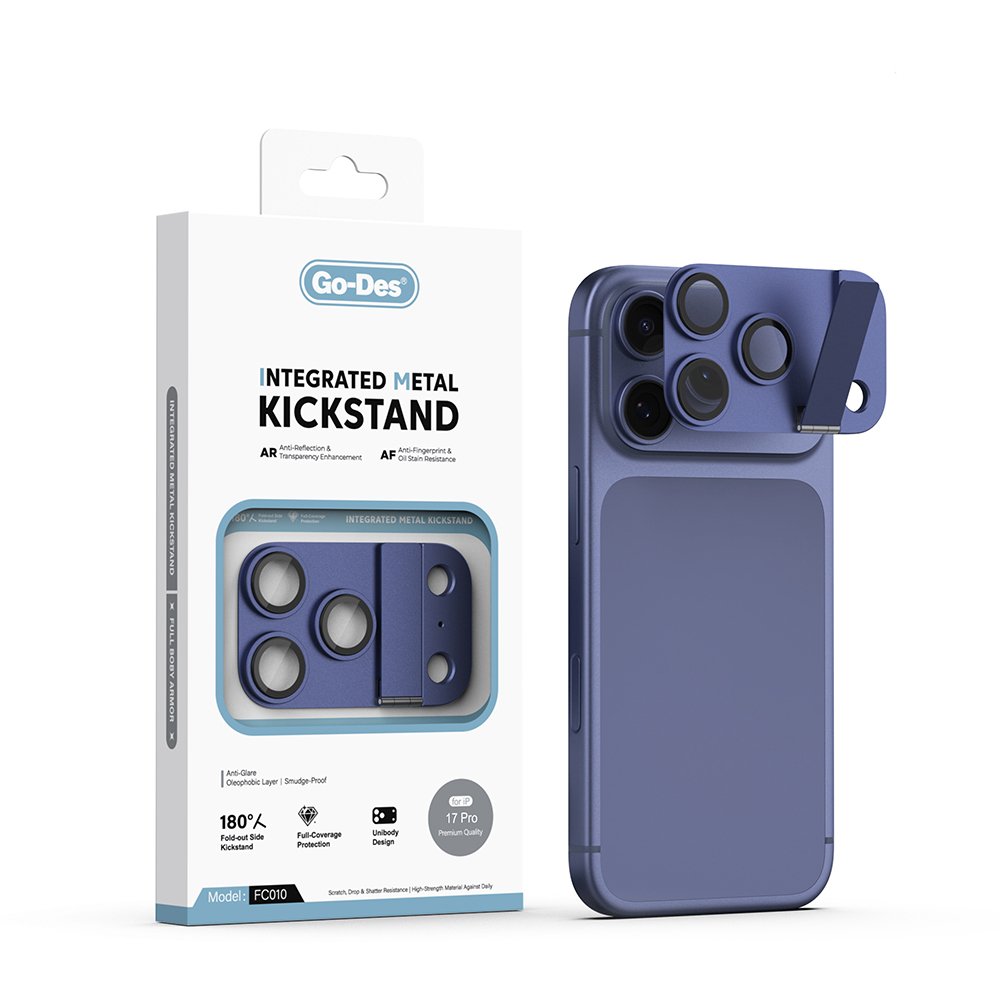 Apple iPhone 17 Pro Uyumlu Go Des CL-23 Anti Reflective Standlı Kamera Lens Koruyucu