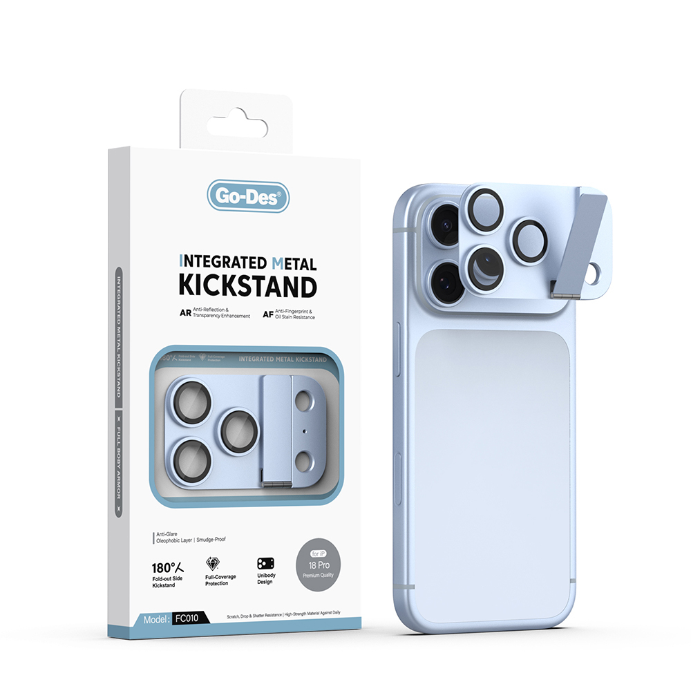 Apple iPhone 18 Pro Uyumlu Go Des CL-23 Anti Reflective Standlı Kamera Lens Koruyucu