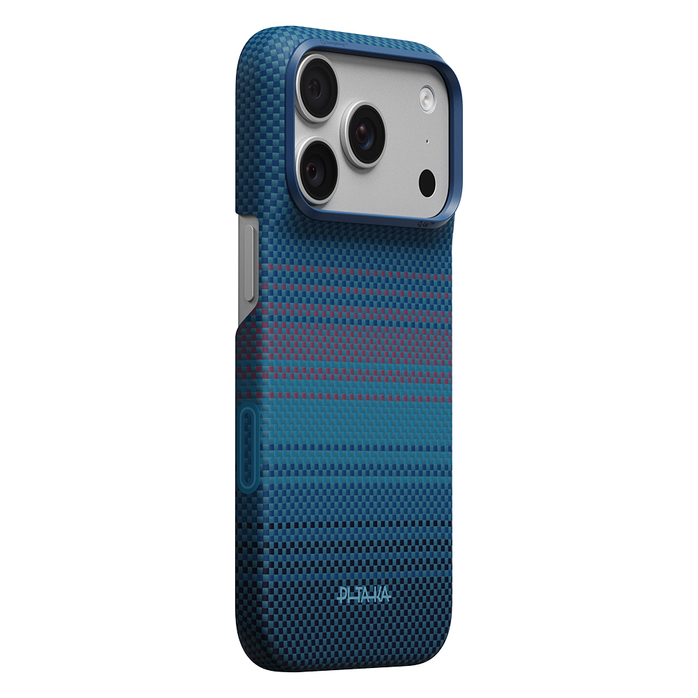 [RNZ-TA138067] iPhone 18 Pro Kılıf M-safe Şarj Özellikli Aramid Karbon Fiber Pitaka Moonrise 2.0 Nights Serisi Kapak