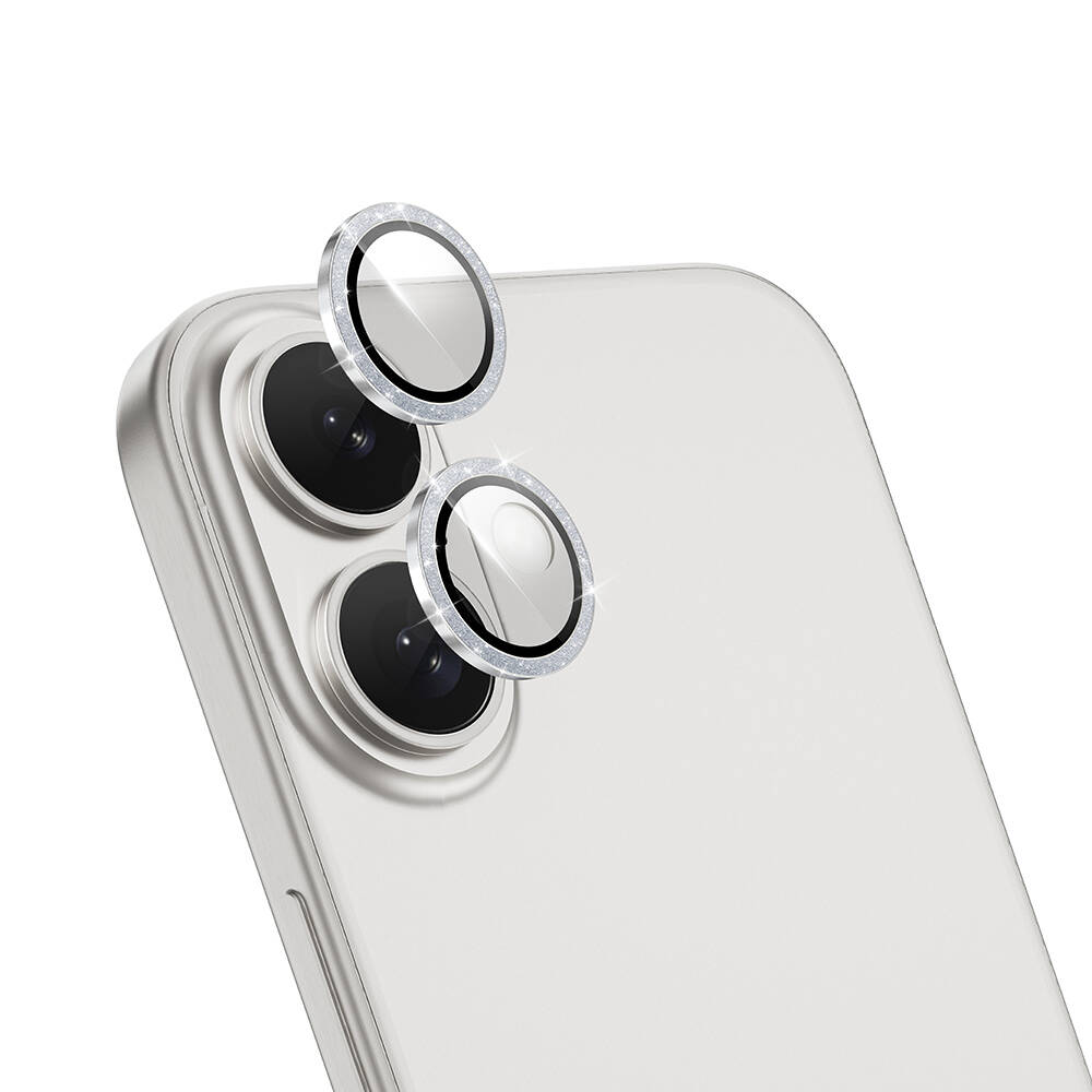Apple iPhone 16 Uyumlu Wiwu LG-006 Diamond Lens Guard Kolay Uygulama Aparatlı Kamera Lens Koruyucu