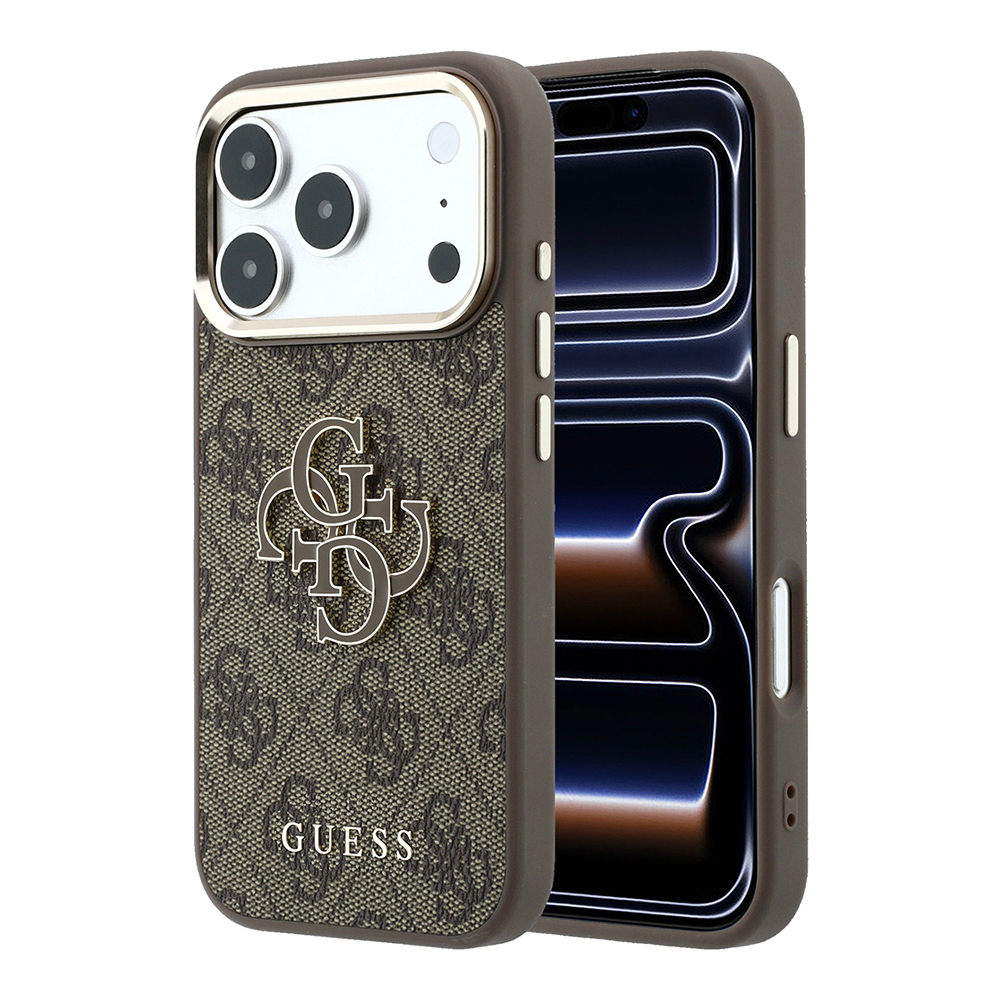Apple iPhone 18 Pro Max Uyumlu Kılıf Guess Orjinal Lisanslı 4G Büyük Resin Logolu PU Kapak