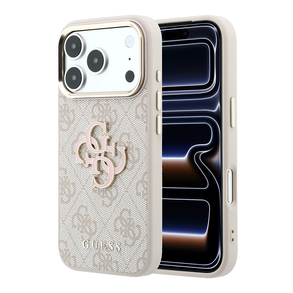 Apple iPhone 18 Pro Max Uyumlu Kılıf Guess Orjinal Lisanslı 4G Büyük Resin Logolu PU Kapak