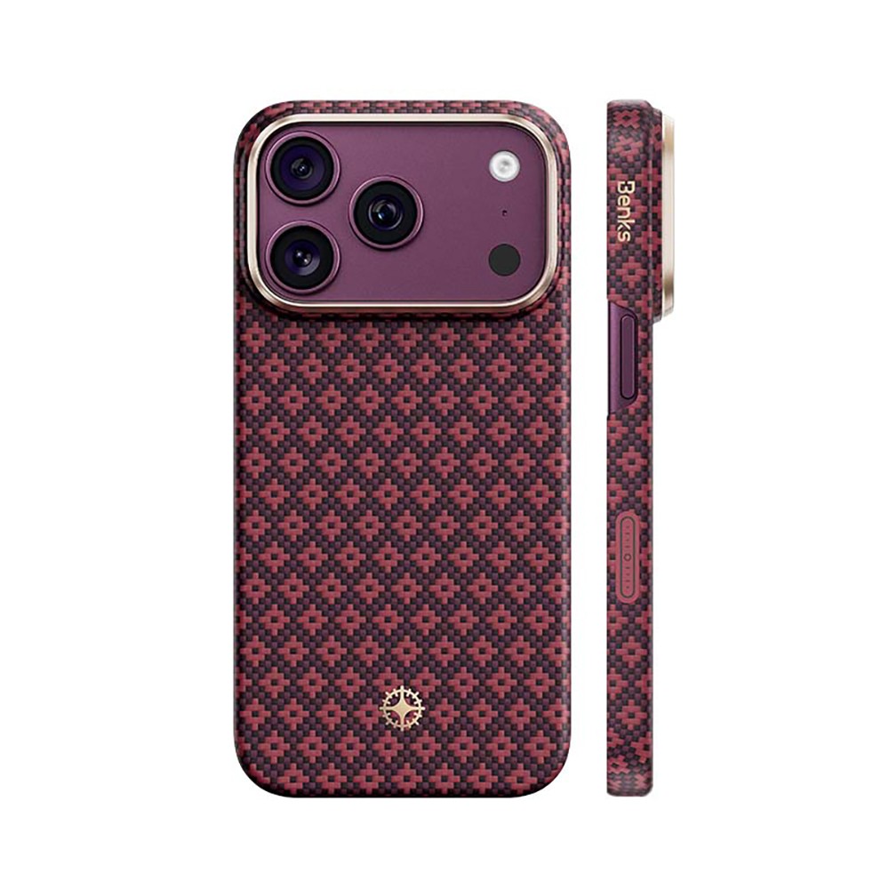Apple iPhone 18 Pro Max Kılıf M-Safe Şarj Özellikli Benks ArmorAir ArmorGrid Serisi Yükseltilmiş Kamera Çerçevesi C1 Kevlar Karbon Kapak