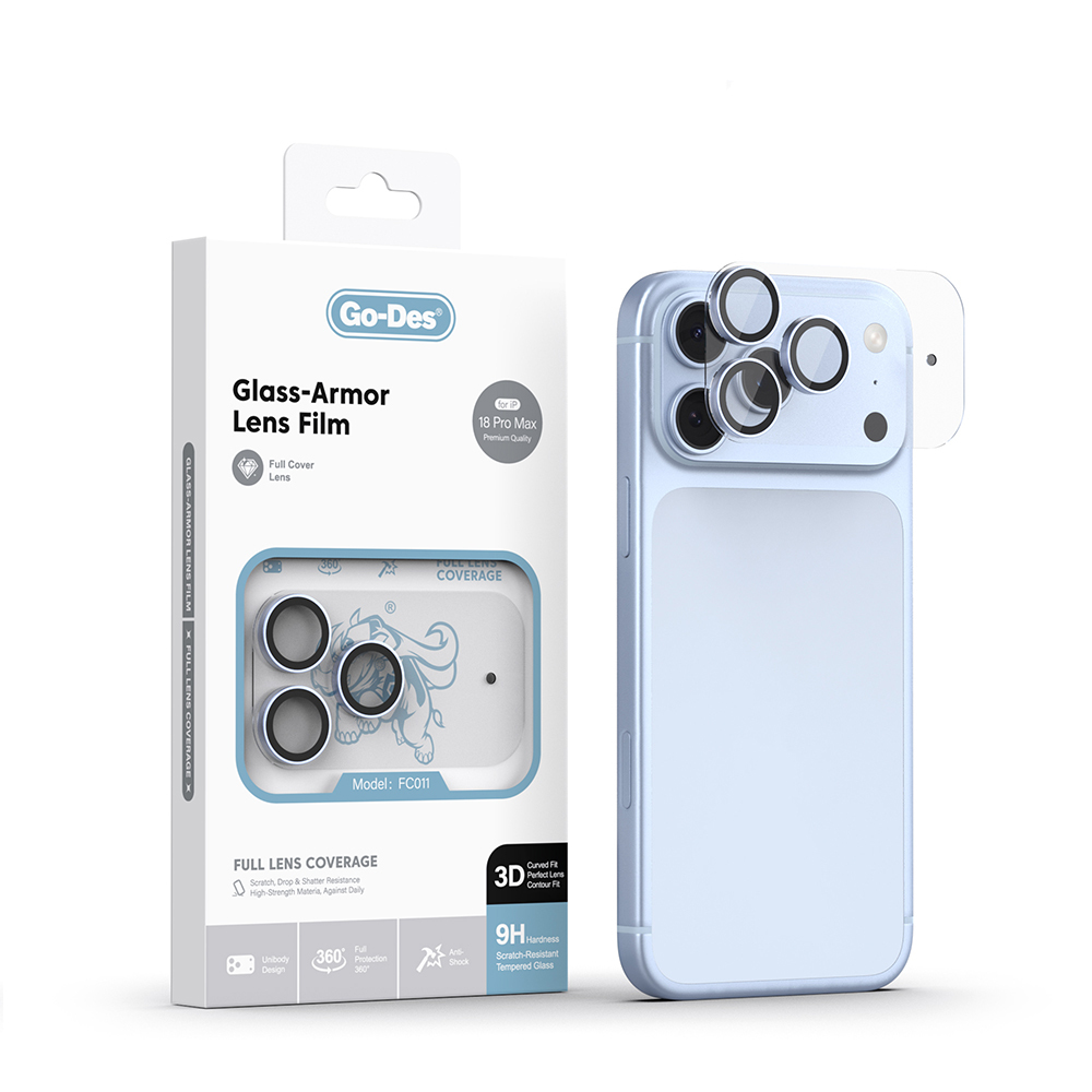 Apple iPhone 18 Pro Max Uyumlu Go Des FC011 Glass Armor Serisi Kamera Lens Koruyucu