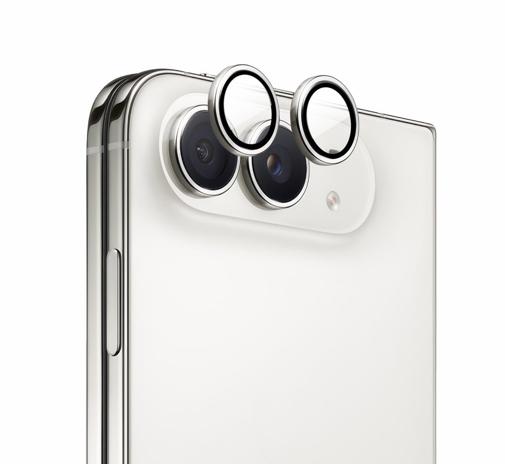 [RNZ-TA140421] Apple iPhone Duo Mohseven Sapphire One by One Alüminyum Safir Kamera Lens Koruyucu (Gümüş)