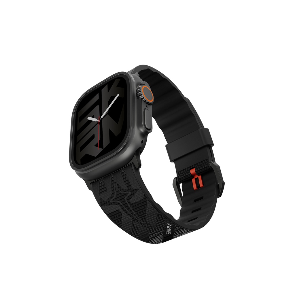 [RNZ-TA140447] Apple Watch 42mm Uyumlu Skinarma Phantom Serisi Silikon Kordon (Siyah)