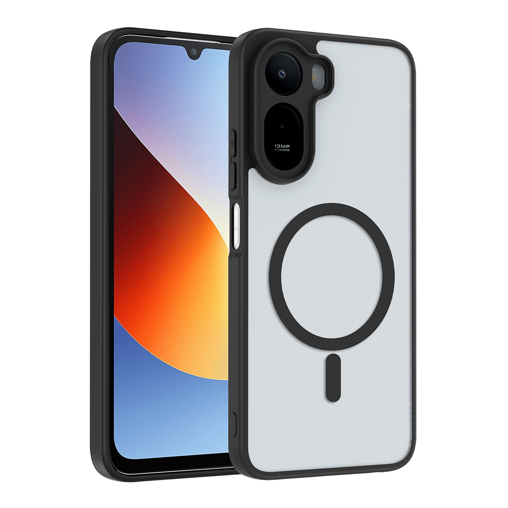 [RNZ-TA140500] Xiaomi Redmi A7 Pro Uyumlu Kılıf M-safe Şarj Özellikli Zore Babet Kapak (Siyah)
