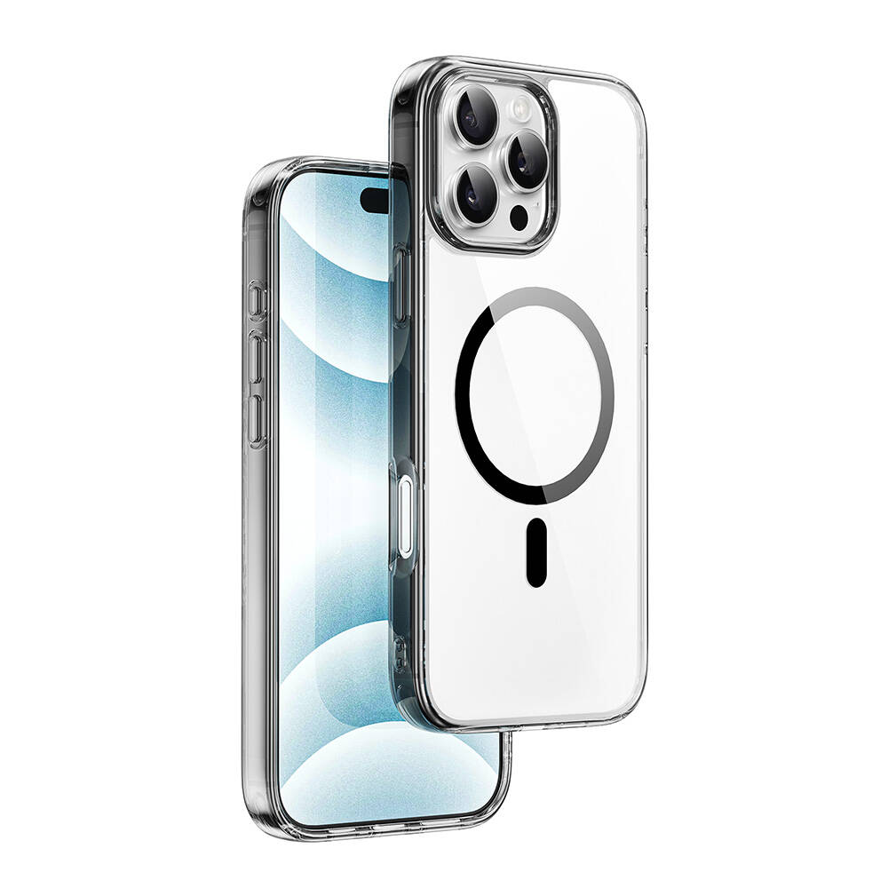 Apple iPhone 16 Pro Uyumlu Kılıf Wiwu MCC-101 iShield Pro Serisi M-safe Şarj Özellikli Crystal Sert PC Kapak