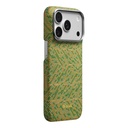 Apple iPhone 18 Pro Max Kılıf M-safe Şarj Özellikli Aramid Karbon Fiber Pitaka Wind Over Wheat Serisi Kapak