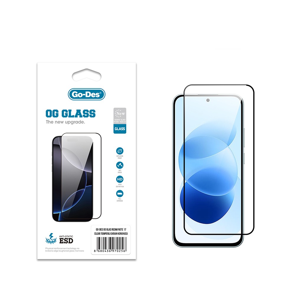 [RNZ-TA140477] Xiaomi Redmi Note 17 Go Des OG Glass Antistatik Temperli Cam Ekran Koruyucu