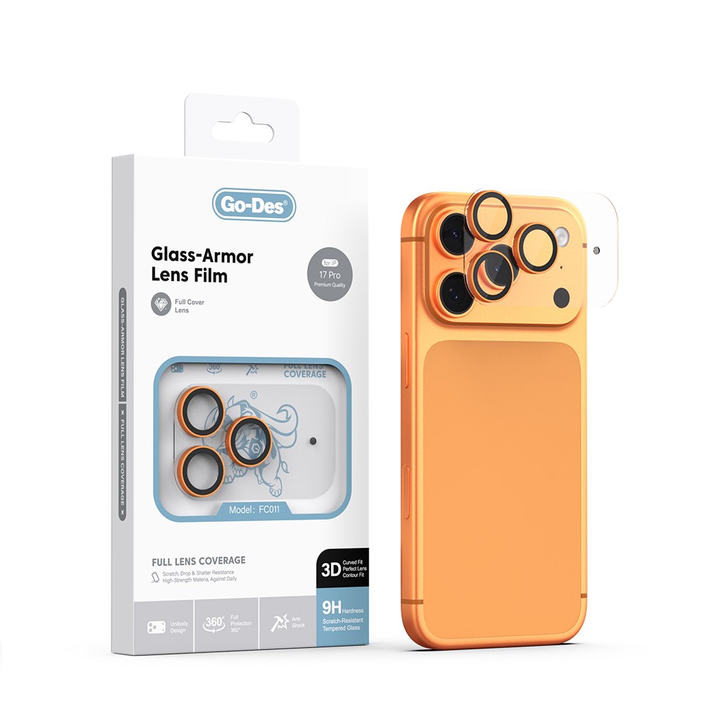Apple iPhone 17 Pro Uyumlu Go Des FC011 Glass Armor Serisi Kamera Lens Koruyucu