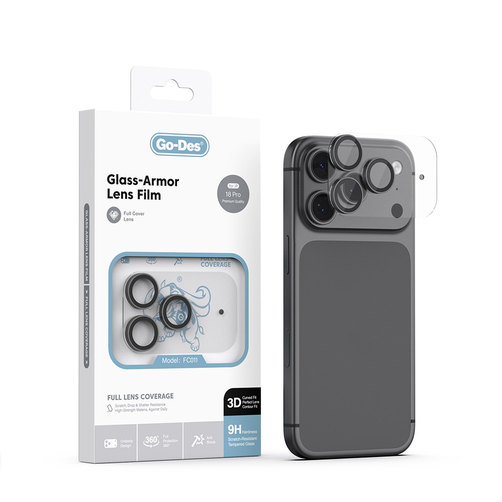 Apple iPhone 18 Pro Uyumlu Go Des FC011 Glass Armor Serisi Kamera Lens Koruyucu