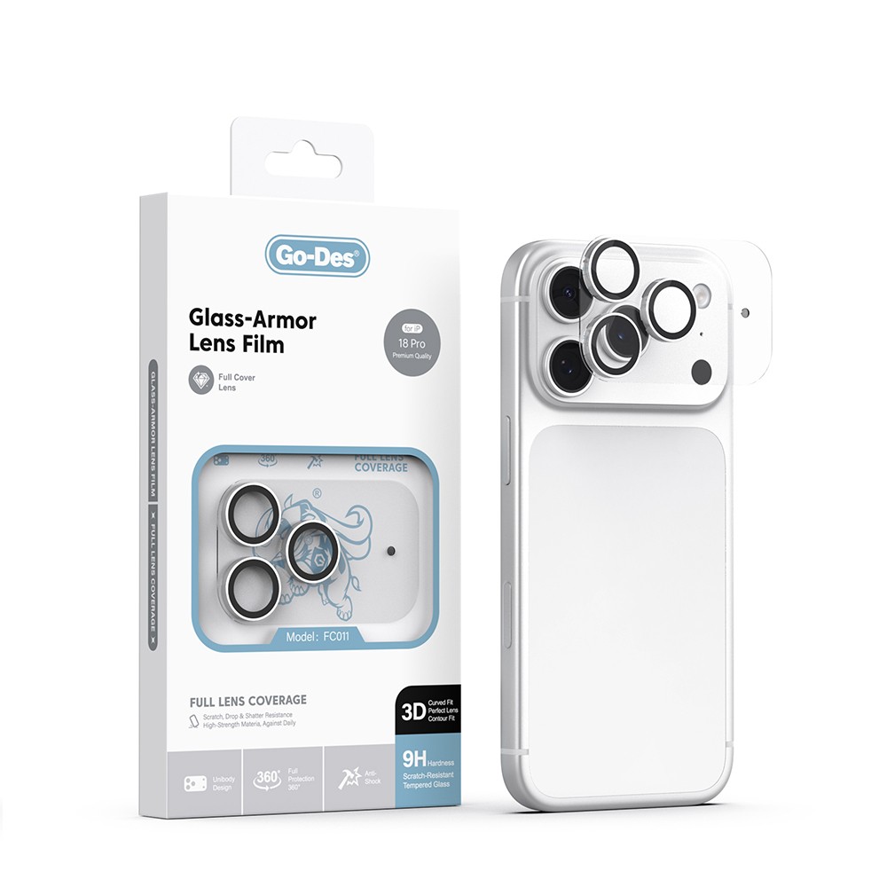 Apple iPhone 18 Pro Uyumlu Go Des FC011 Glass Armor Serisi Kamera Lens Koruyucu