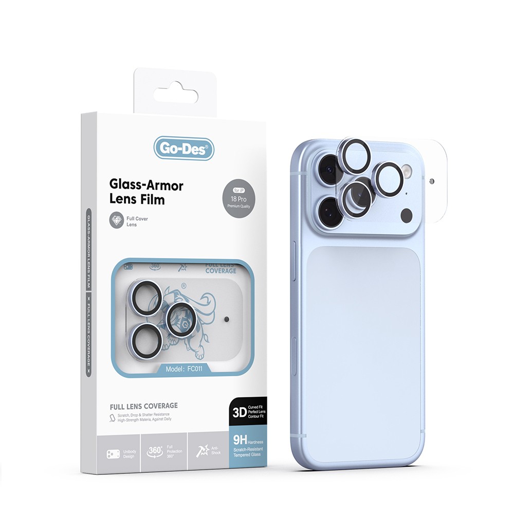 Apple iPhone 18 Pro Uyumlu Go Des FC011 Glass Armor Serisi Kamera Lens Koruyucu