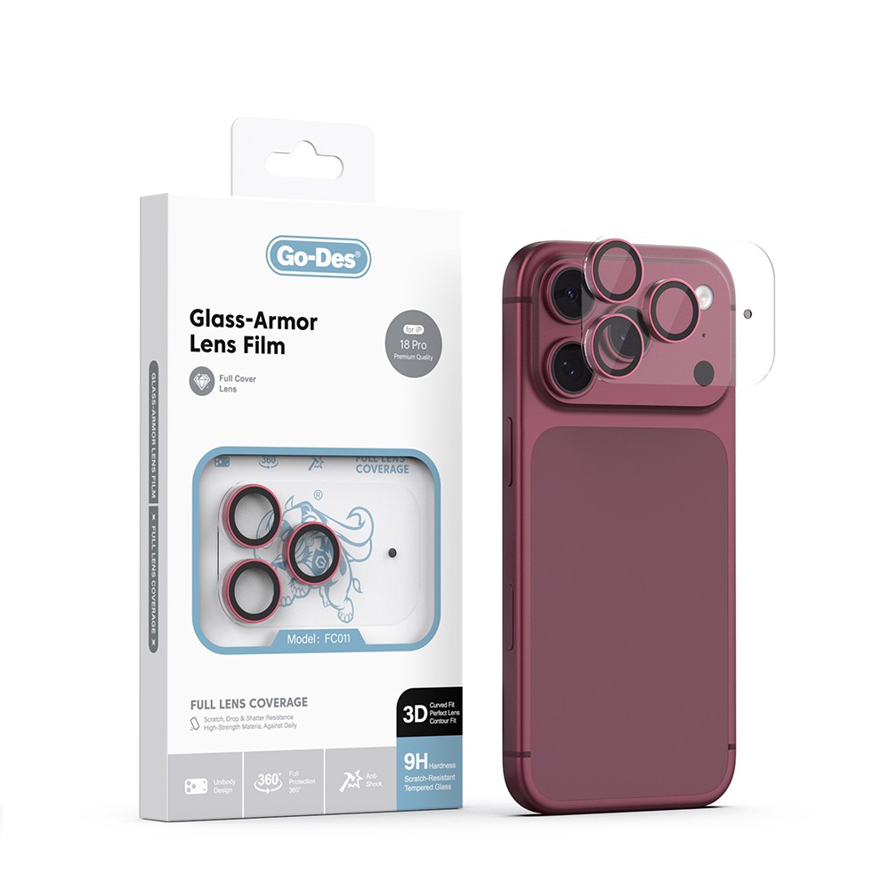 Apple iPhone 18 Pro Uyumlu Go Des FC011 Glass Armor Serisi Kamera Lens Koruyucu