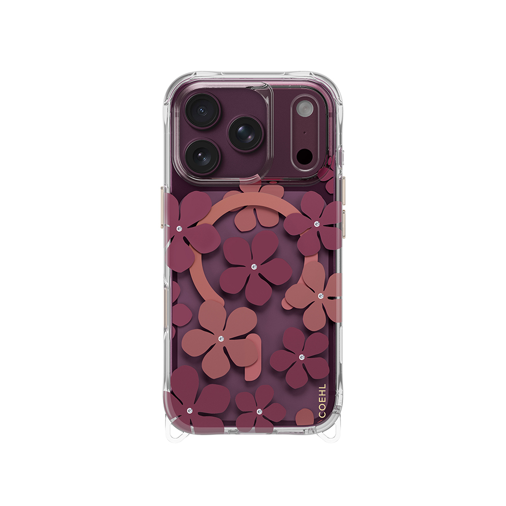 Apple iPhone 18 Pro Uyumlu Kılıf M-safe Şarj Özellikli Çiçekli Tasarım Coehl Mila Serisi Kapak