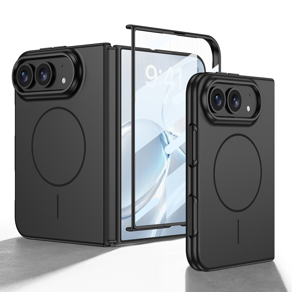 [RNZ-TA140818] Apple iPhone Duo Uyumlu Kılıf Wireless Şarj Özellikli Zore Kıpta M-safe Kapak (Siyah)