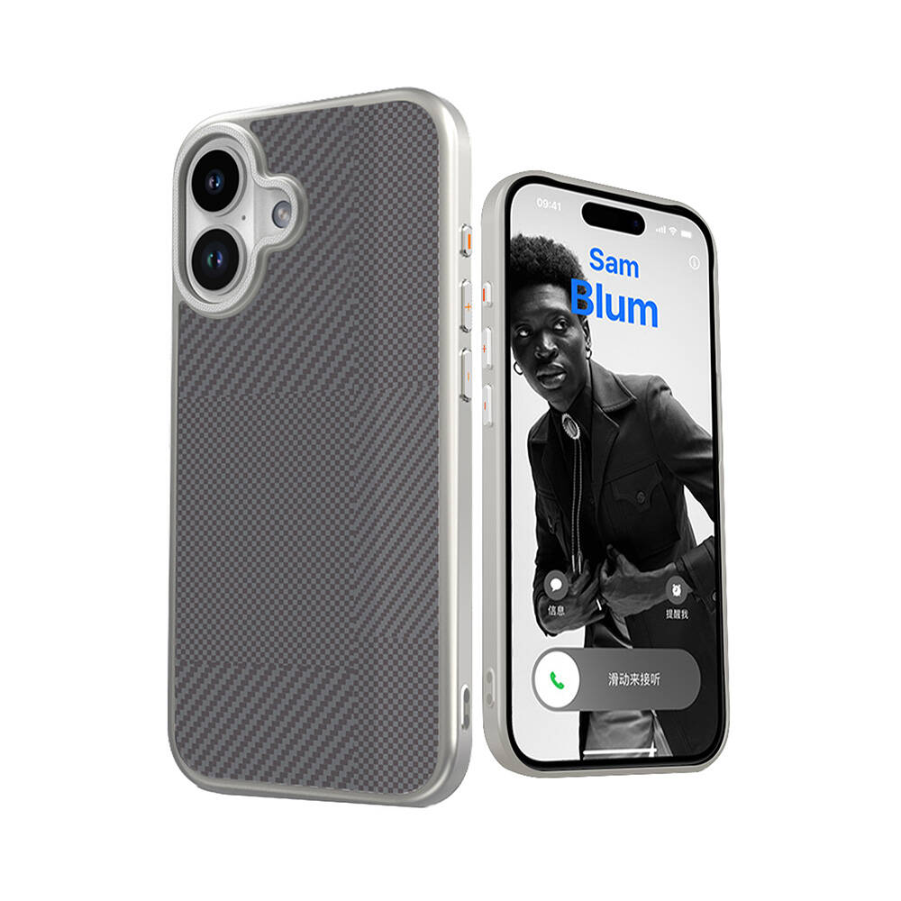 Apple iPhone 16 Uyumlu Kılıf M-safe Şarj Özellikli Karbon Fiber Desenli Mutural Montage Kapak