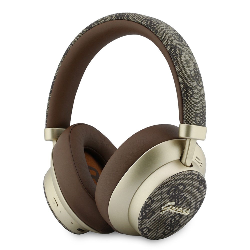 Guess Orjinal Lisanslı ENC PU 4G Desenli Metal Yazı Logolu Kulak Üstü Bluetooth Kulaklık v5.4