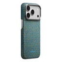 Apple iPhone 18 Pro Uyumlu Kılıf M-safe Şarj Özellikli Aramid Karbon Fiber Pitaka Wind Over Wheat Serisi Kapak