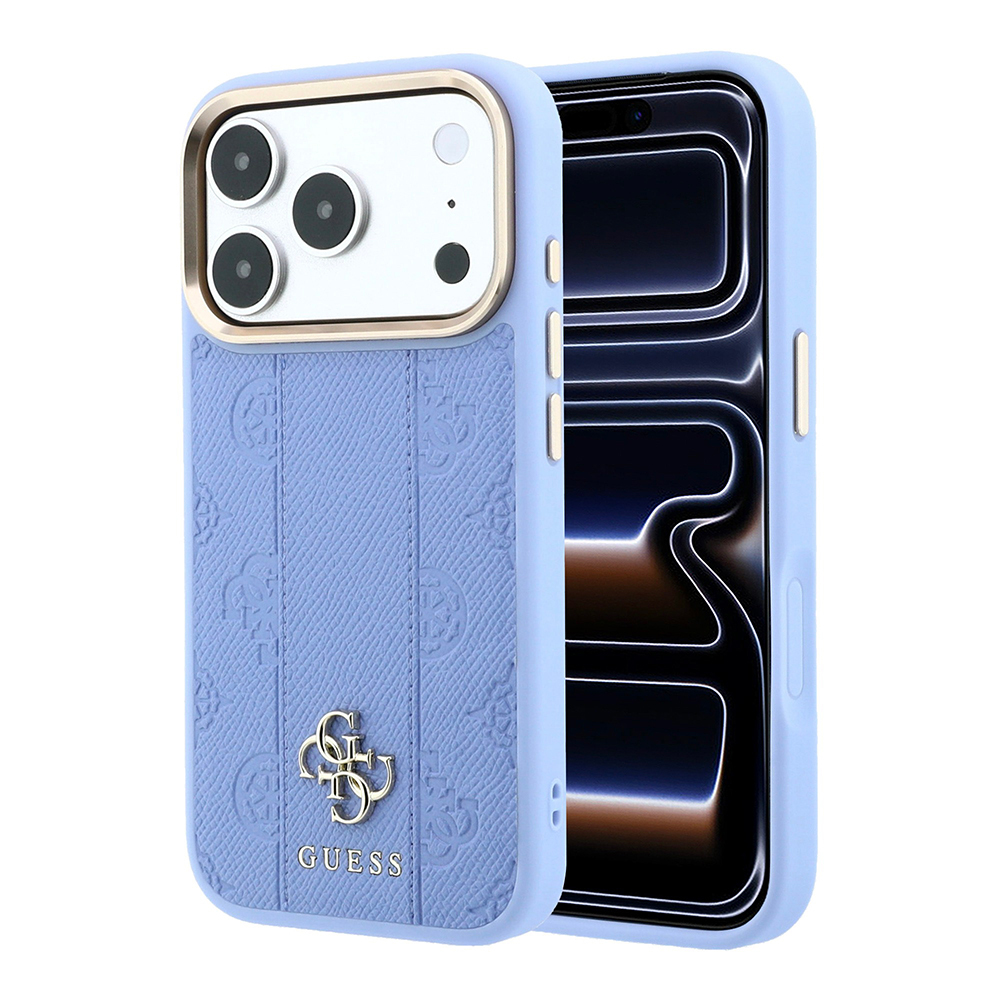 Apple iPhone 18 Pro Uyumlu Kılıf Guess Orjinal Lisanslı M-safe Şarj Özellikli Şeritli Peony 4G ve Yazı Logolu Kapak