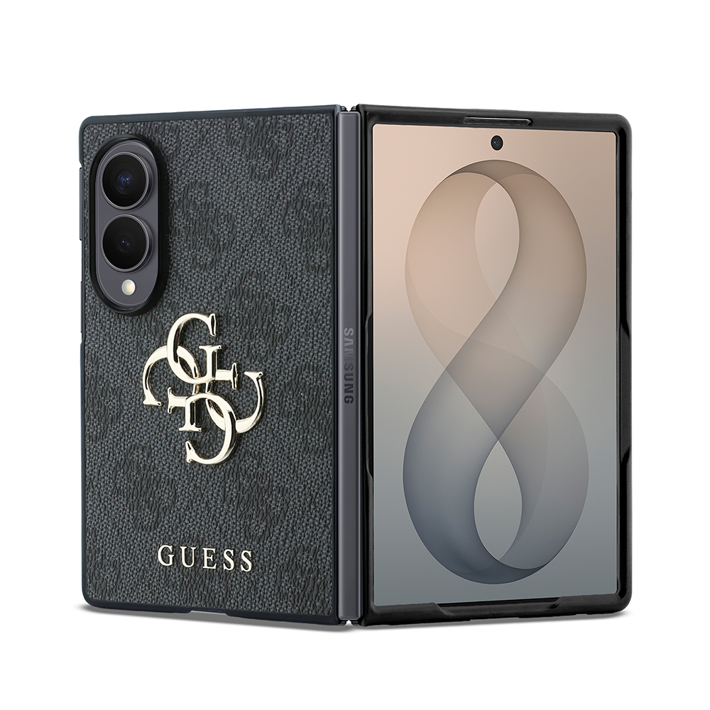 Samsung Galaxy Z Fold 8 Uyumlu Kılıf Guess Orjinal Lisanslı 4G Desenli Metal Büyük 4G ve Yazı Logolu Kapak