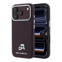 Apple iPhone 18 Pro Uyumlu Kılıf Karl Lagerfeld Orjinal Lisanslı M-Safe Şarj Özellikli K&C Heads Metal Logolu PU Kapak